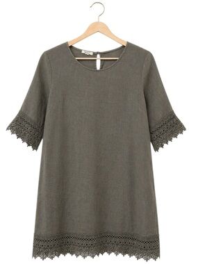 Stella Rosa Lagen Look Linen Dress Small Oversized Boho Minimalist Made In Italy